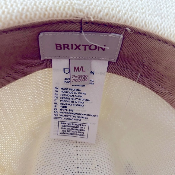 NEW Brixton Wide Brim Fedora Straw Hat in Bone - Picture 3 of 4
